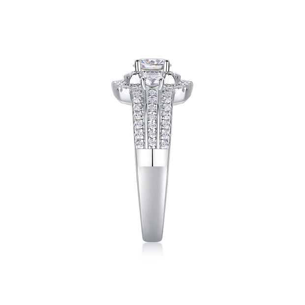 Afternoon Gobi - A Wedding Ring Set With 0.5-carat Top-quality Moissanite S925 Silver And Gold-plated Diamond Can Be Inspected With A Diamond Pen