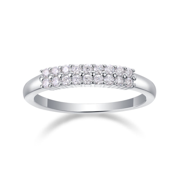 Innocent - Set With Top-quality Moissanite S925 Silver And Platinum-plated Diamond Wedding Ring. The Ring Can Be Tested With A Diamond Pen In Yellow Gold And Rose Gold