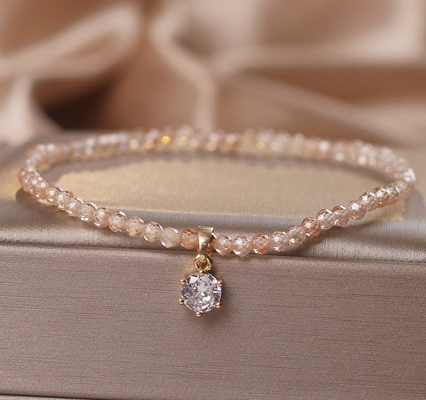 Citrine Bracelet Female Luxury Zircon Pendant Bracelet Fashion Anklet