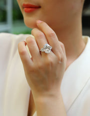 Soul Resonance - A Wedding Ring Set With Top-quality Egg-shaped Moissanite S925 Silver And Platinum-plated Diamond Can Be Tested With A Diamond Pen