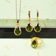 Drop-shaped Zircon Non-fading Ornament Three-piece Set