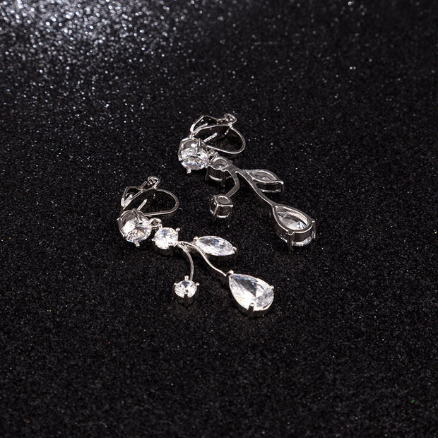 New Bridal Necklace And Earrings Suite Butterfly Zircon