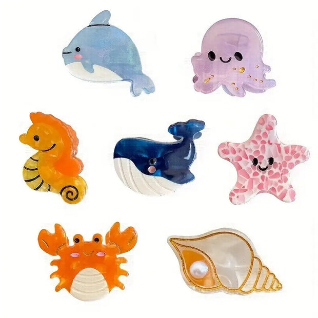 Colorful Marine Small Animal Grip Shell Bang Clip
