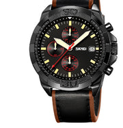 Belt Three Eyes And Six Needles Timing Quartz Wrist British Watch