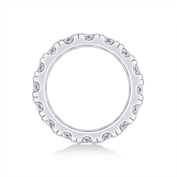 Yearning - A Wedding Ring Set With 0.3-carat Top-quality Moissanite S925 Silver And Platinum-plated Diamond. The Ring Can Be Inspected With A Diamond Pen