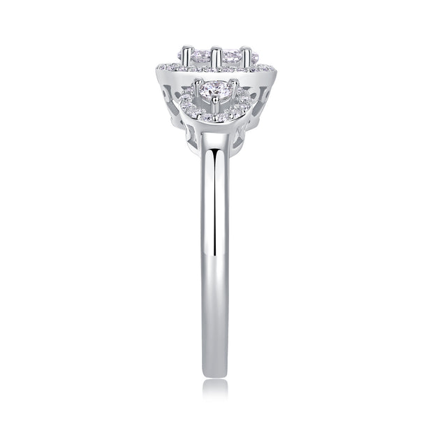 Serial Dreams - A Wedding Ring Set With Top-quality Moissanite S925 Silver And Gold-plated Diamond Can Be Tested With A Diamond Pen