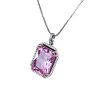 High-end Luxury Elegant Princess Rectangular Zircon Necklace