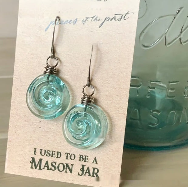 Recycling Glass Spiral Earrings