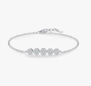 S925 Sterling Silver Light Luxury Full Diamond Flower Ring