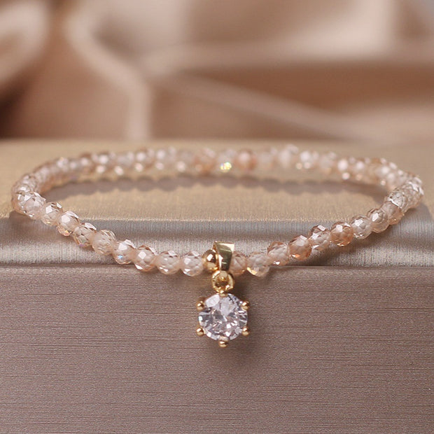 Citrine Bracelet Female Luxury Zircon Pendant Bracelet Fashion Anklet